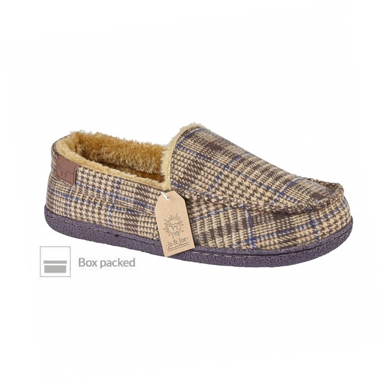 tartan moccasin slippers